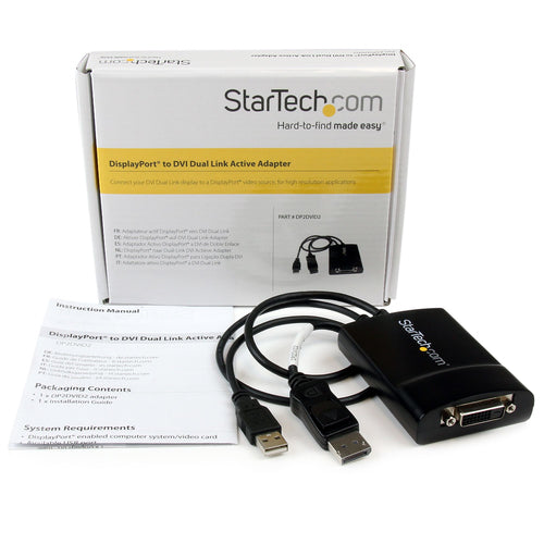 DisplayPort to DVI Dual Link Adapter 2560x1600 60Hz StarTech.com