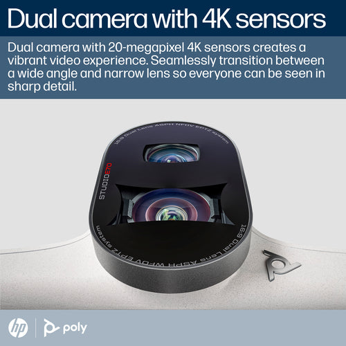 HP Poly Studio E70 Smart Camera 20MP 4K Ultra HD 3840x2160 7.3x Zoom