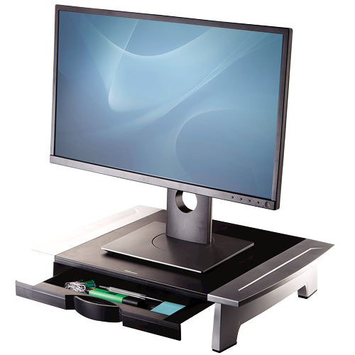 Verstellbarer Computer-Monitorständer mit Ablagefach – Fellowes Office Suites – max. 36 kg, höhenverstellbar, 28 Zoll