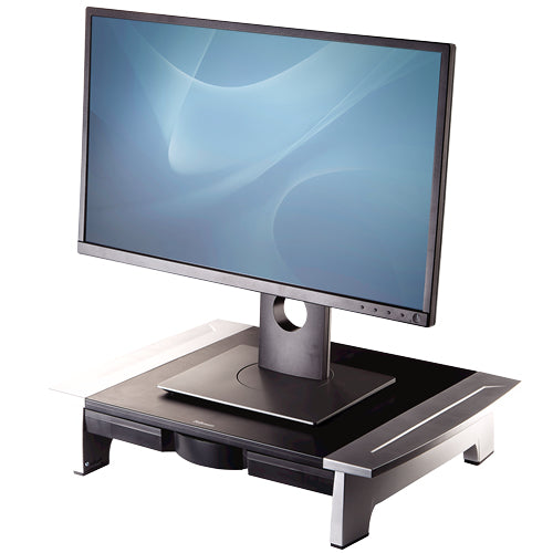 Verstellbarer Computer-Monitorständer mit Ablagefach – Fellowes Office Suites – max. 36 kg, höhenverstellbar, 28 Zoll