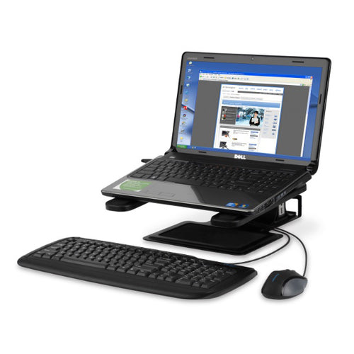 Kensington Verstellbarer Laptop-Ständer K60726WW – Metall & Schwarz – Ergonomisches Design für Zuhause & Büro