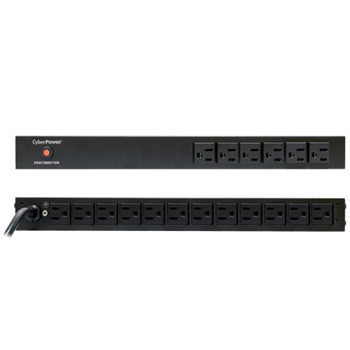 Power Distribution Unit CyberPower PDU15B6F12R 1U Rack Mount 18 AC Outlets NEMA 5–15R