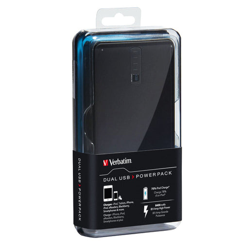 Verbatim Dual USB Portable Power Pack – 5200 mAh – Schwarz – Powerbank