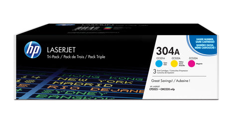 HP 304A 3-pack Cyan/Magenta/Yellow Original LaserJet Toner Cartridges toner cartridge