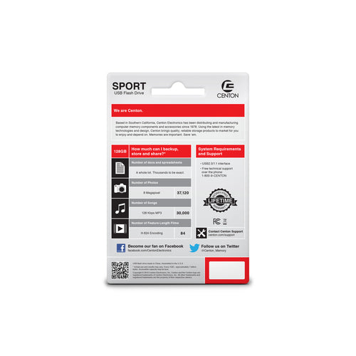 Centon DataStick Sport 128GB USB flash drive