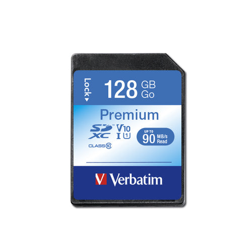 SDXC Card Verbatim Premium 128GB Class 10 Up to 10MB/s Multicolour