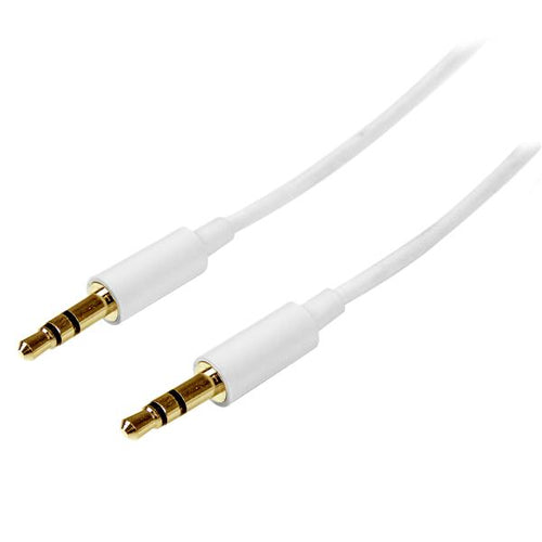 Audio Cable StarTech.com MU2MMMSWH 3.5mm Male to Male 2m Slim Flexible White
