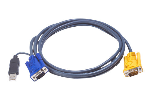 USB-KVM-Kabel 3m ATEN VGA HDB-15 USB A Schwarz