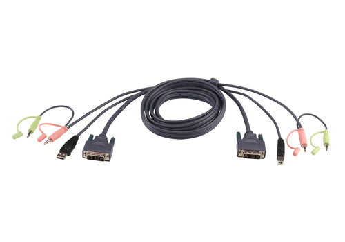 ATEN 2L-7D05U 5m DVI-D USB KVM-Kabel - Schwarz