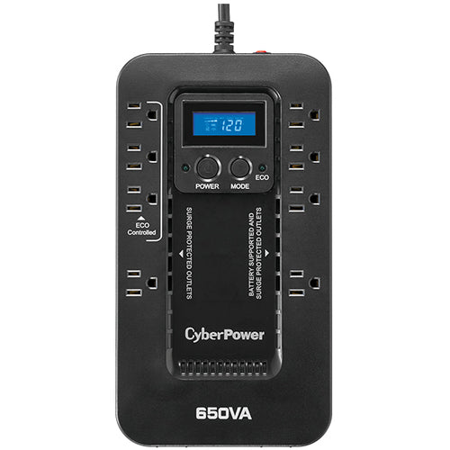Uninterruptible Power Supply CyberPower EC650LCD 0.65 kVA 390W Sine Wave Standby