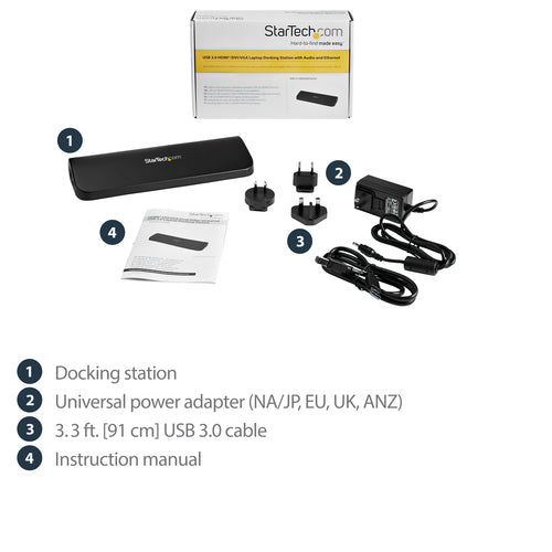 StarTech.com USB3SDOCKHDV laptop dock/port replicator