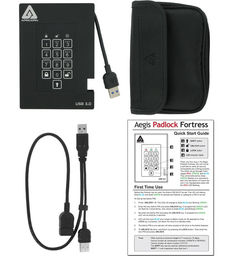 Apricorn Aegis Padlock Fortress 500GB external hard drive