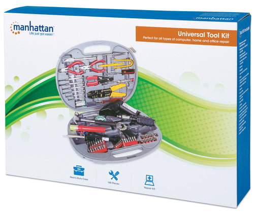 Manhattan U145 Universal-Werkzeugsatz – 145 Teile, leichtes Design, lebenslange Garantie