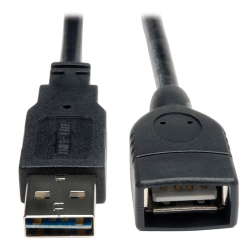 USB 2.0 Extension Cable 10ft Universal Reversible A to A Male/Female Black