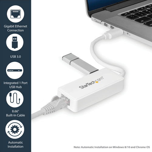 USB 3.0 to Gigabit Ethernet Adapter NIC Wired 5000 Mbit/s RJ-45