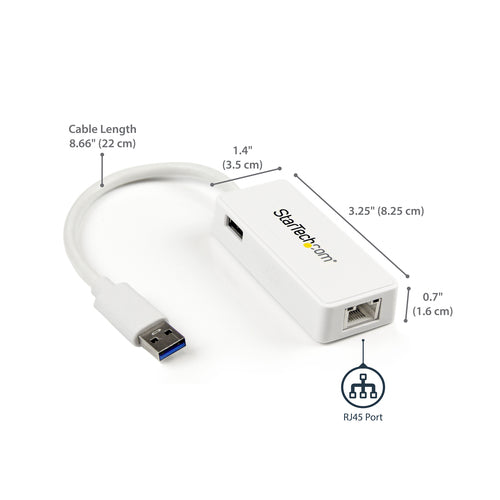 USB 3.0 to Gigabit Ethernet Adapter NIC Wired 5000 Mbit/s RJ-45