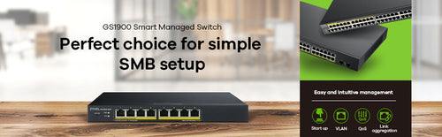 Zyxel GS1900-8 Managed Gigabit Ethernet Switch - 8 Ports