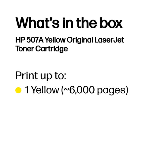 HP 507A Yellow Original LaserJet toner cartridge
