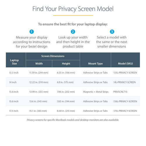 StarTech.com 156L-PRIVACY-SCREEN display privacy filter