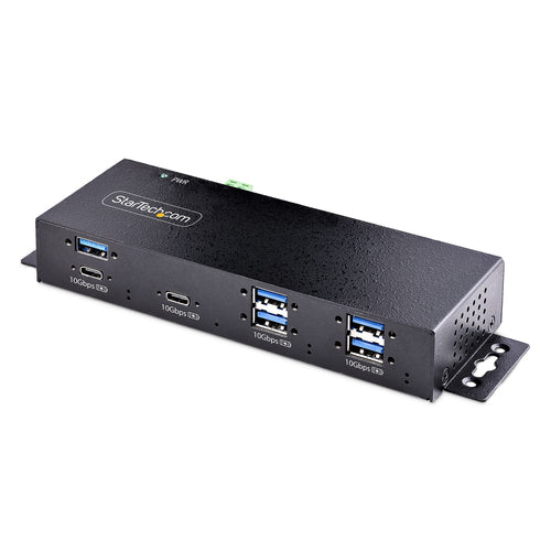 7-Port Industrial USB Hub 10Gbps 5x USB-A 2x USB-C Powered Metal Design
