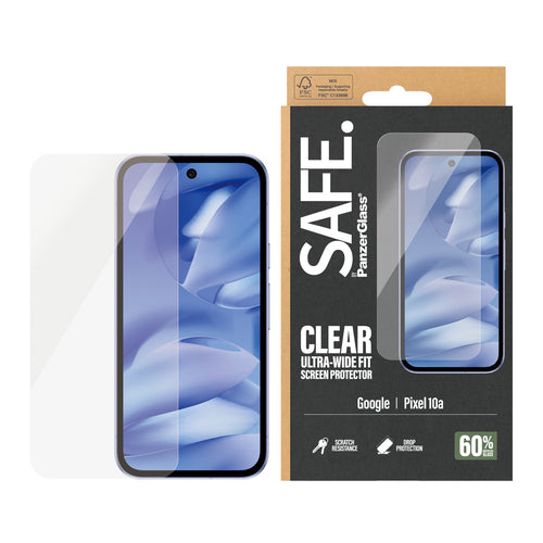 PanzerGlass SAFE. by ® Screen Protector Google Pixel 10a 5G | Ultra-Wide Fit