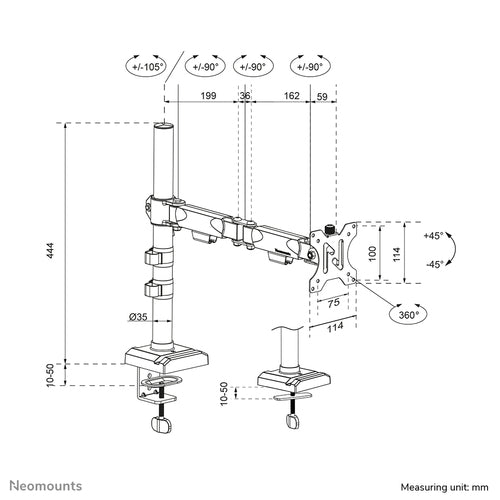 Neomounts DS60-600BL1 monitor mount / stand