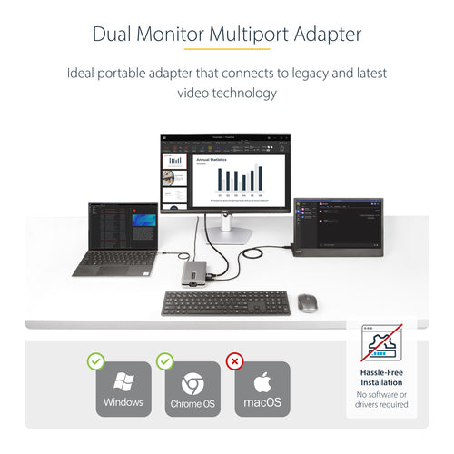 StarTech.com DKM31C3HVCPD USB-C Dual Monitor Docking Station with 4K Output