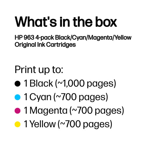 HP 963 4-Pack CMYK(4) Original Combo ink cartridge
