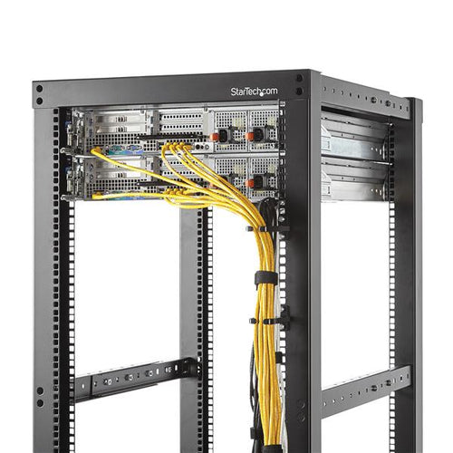 StarTech.com CMHOOK1UN 1U Vertikaler Server-Rack-Kabelmanagement-D-Ringhaken – Robuster Stahl, Schwarz