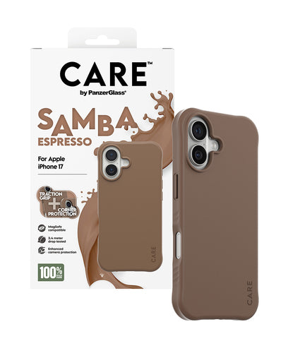 PanzerGlass CARE™ by ® Samba Case Espresso w. MagSafe iPhone 17 mobile phone case