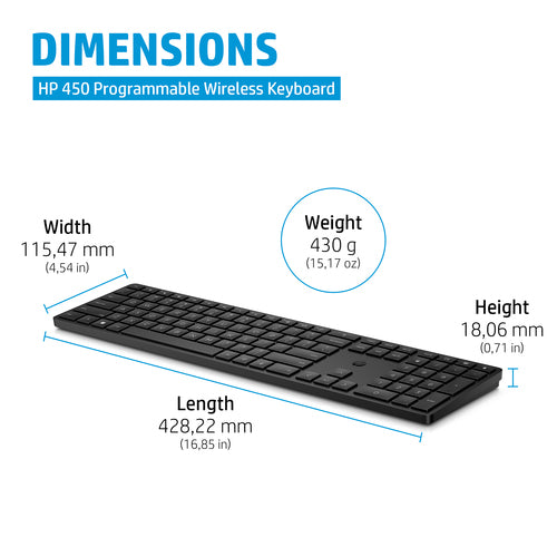 HP 450 BLK Programmable Wireless keyboard