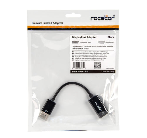 DisplayPort to HDMI Adapter 0.15m Male to Female Straight Rocstor