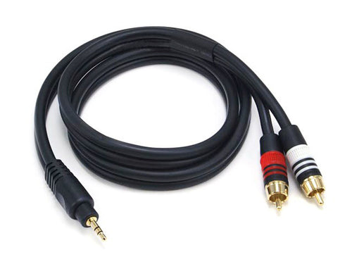 Audio Cable Monoprice 3.5mm to 2RCA 0.9144m Male to Male Black