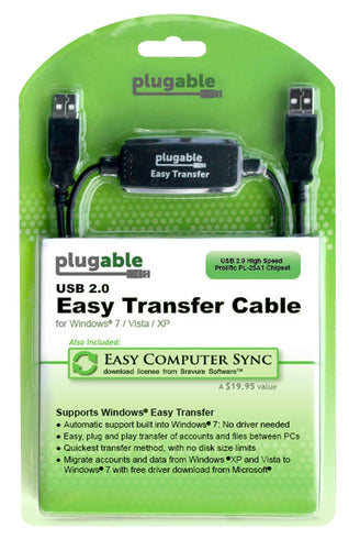 Plugable Technologies USB-EASY-TRAN 1,8m USB-Übertragungskabel – Windows-kompatibel