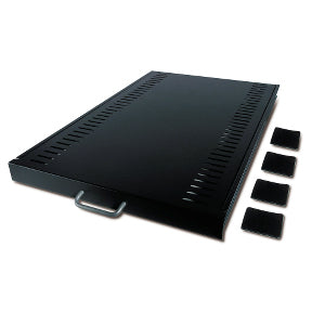 Auszugsregalboden 45 kg Tragkraft Metall Schwarz für Server & Netzwerke