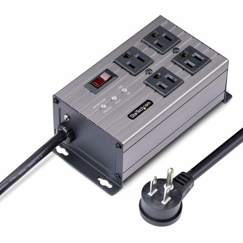 Industrial Power Strip 4-Outlet PDU 125V 15A Surge Protection Mountable
