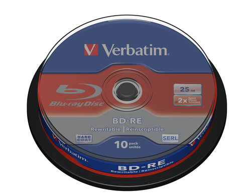 BD-RE Blu-ray Disc Verbatim 25GB ReWritable 2x 10-Pack Spindle
