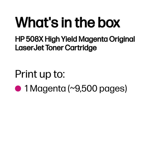 HP 508X High Yield Magenta Original LaserJet toner cartridge