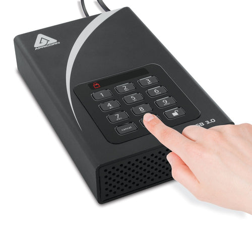External Hard Drive Apricorn Aegis Padlock DT 6TB USB 3.2 Gen 1 Portable Storage