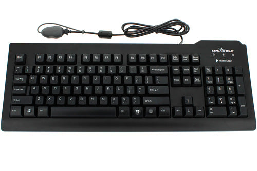 Wired USB Full-size QWERTY Keyboard Seal Shield Silver Seal