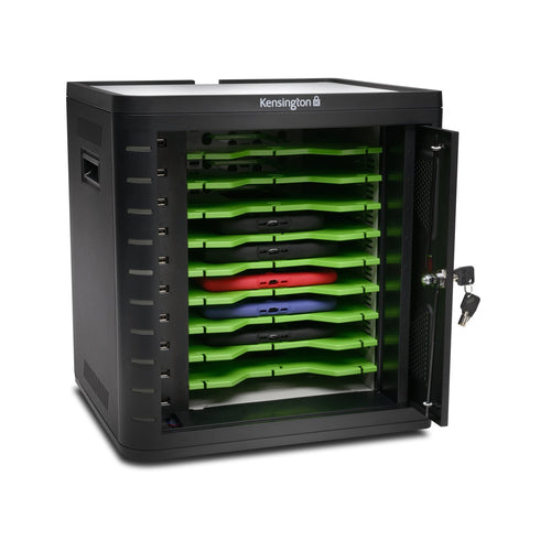 Kensington K67862AM Mobiles Gerätemanagement-Wagen – Schwarz, Tablet-Ladeschrank