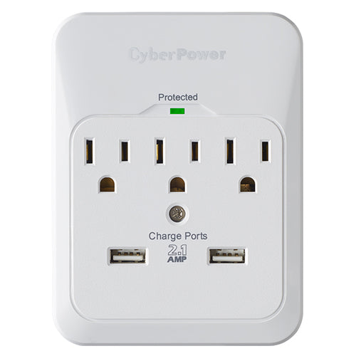 Surge Protector 600J CyberPower 3 AC Outlets NEMA 125V