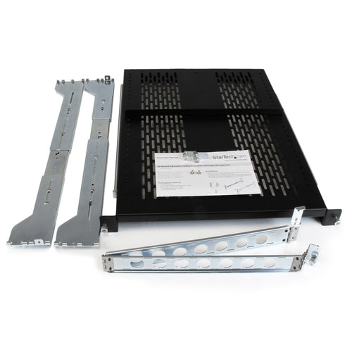 2U Vented Sliding Server Rack Shelf 19 Inch Adjustable Depth 125lb Capacity