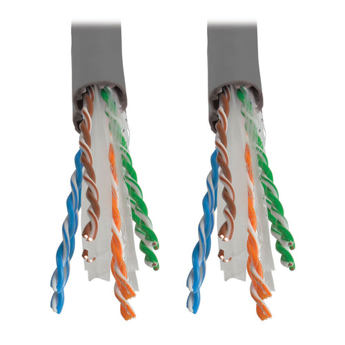 Cat6 Gigabit Solid Core UTP Bulk Ethernet Cable 1000ft Gray
