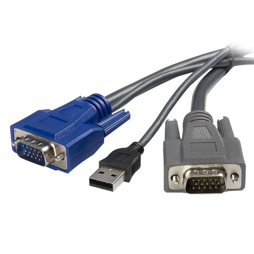 Ultra-Thin 6ft USB VGA KVM Cable Black 1.8m Male/Male