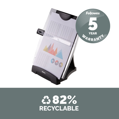 Fellowes Document Holder Adjustable A3 A4 Plastic Black Silver 240x190mm