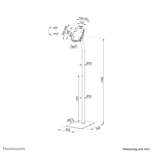 Neomounts FL15-625BL1 tablet security enclosure