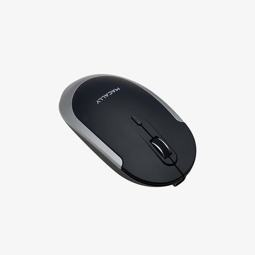 Kabellose Bluetooth-Tastatur mit Scherenmechanismus – Macally QWERTY in Schwarz & Grau mit Maus
