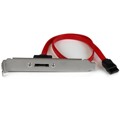 StarTech 18in SATA to eSATA Plate Adapter - Data Transfer Adapter - Black/Red/Silver