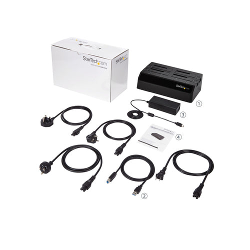 StarTech.com SDOCK4U33 4-Bay USB 3.0 to SATA Docking Station - Black - Hot-Swap, SSD/HDD Support